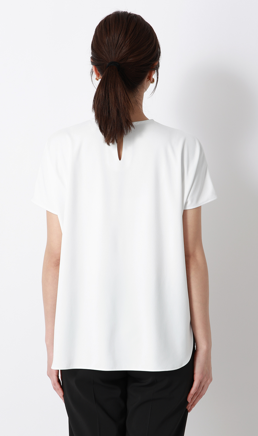 透けないカットソー【フレンチスリーブ】【クルーネック】【#すご】【WEB限定サイズあり】 ホワイト S