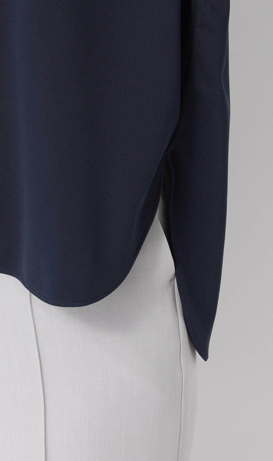 透けないカットソー【フレンチスリーブ】【クルーネック】【＃すご】【WEB限定】 ネイビー S