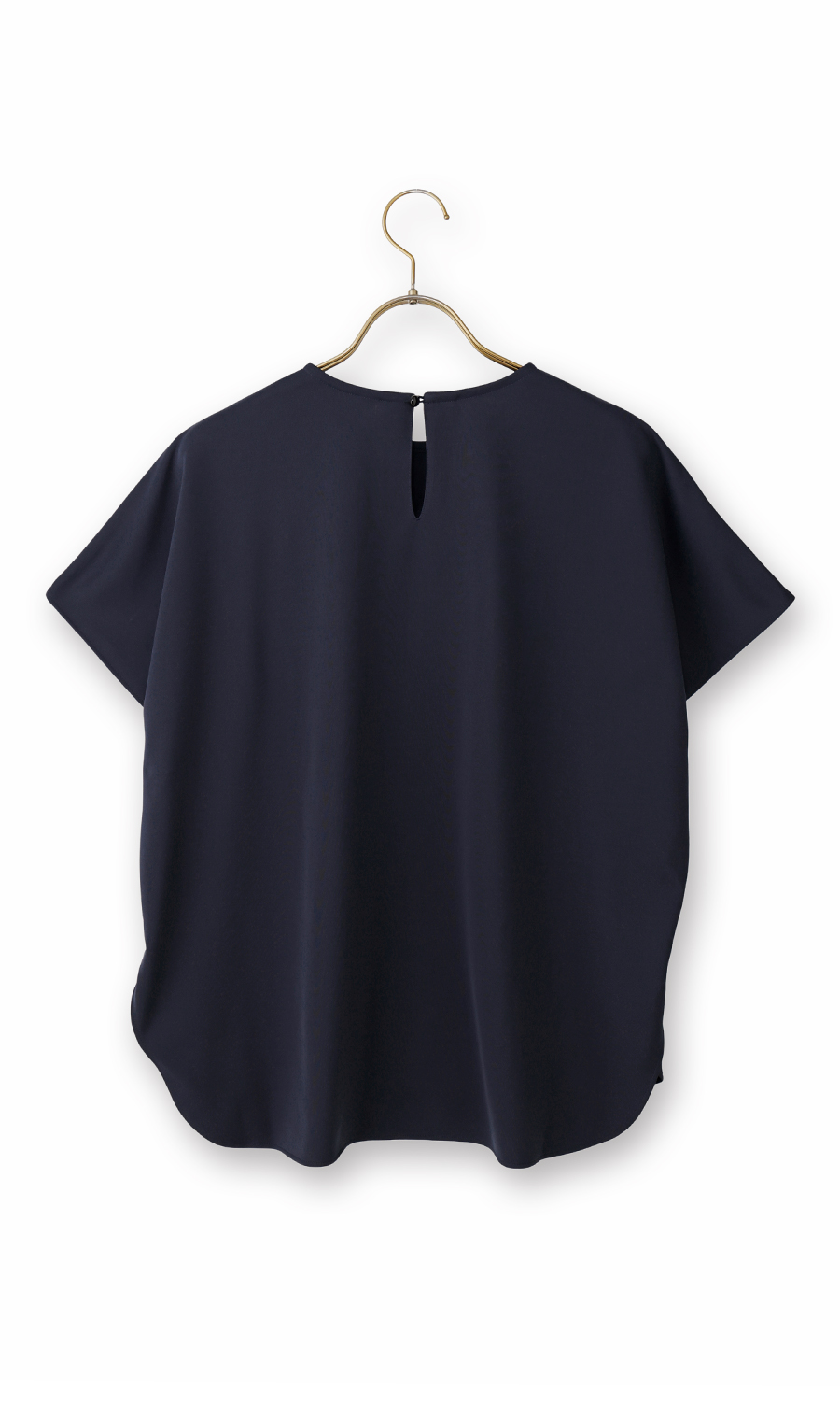 透けないカットソー【フレンチスリーブ】【クルーネック】【＃すご】【WEB限定】 ネイビー S