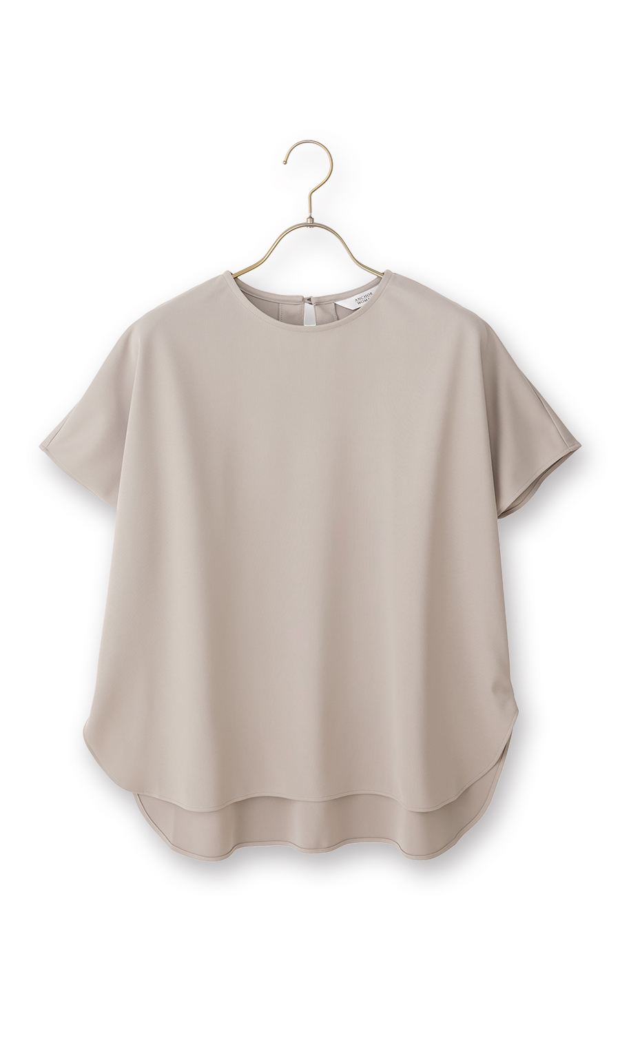 透けないカットソー【フレンチスリーブ】【クルーネック】【＃すご】【WEB限定サイズあり】 グレージュ S