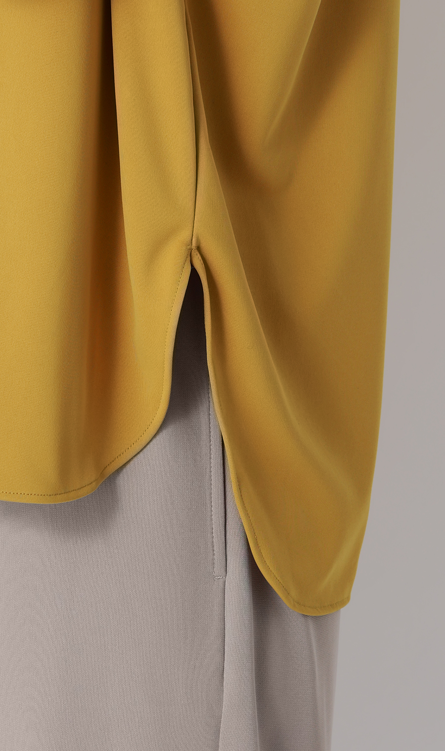 透けないカットソー【フレンチスリーブ】【クルーネック】【＃すご】【WEB限定サイズあり】 マスタード S