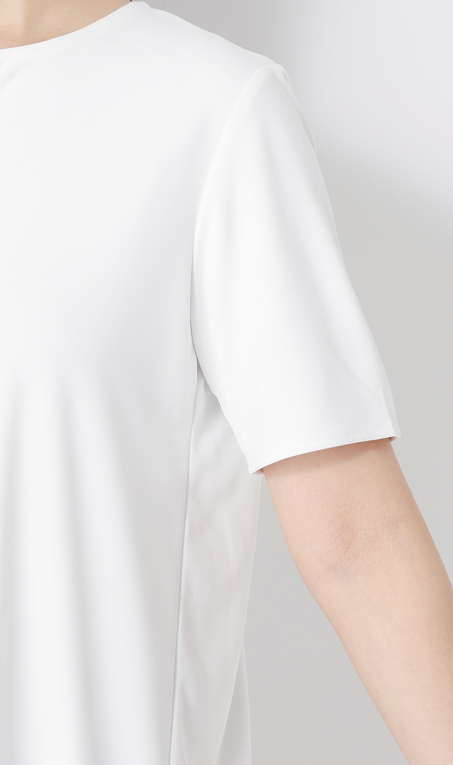 透けないカットソー【半袖】【キーネック】【WEB・アオプラ高円寺北口店限定】 ホワイト S