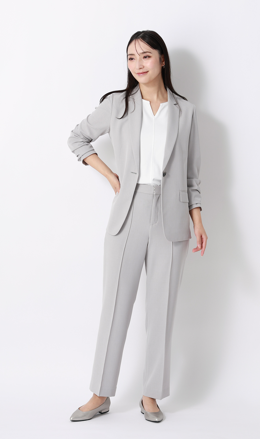 透けないカットソー【半袖】【キーネック】【WEB・アオプラ高円寺北口店限定】 ホワイト S