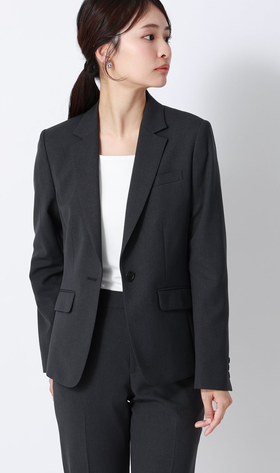 透けないカットソー【7分袖】【スクエアネック】【＃すご】 ホワイト 4L