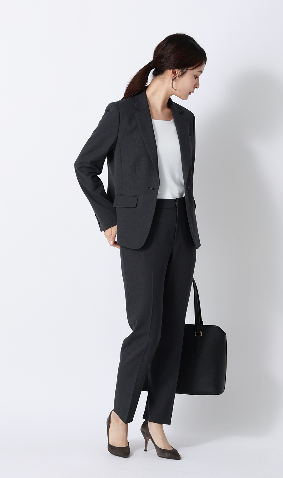 透けないカットソー【7分袖】【スクエアネック】【＃すご】 ホワイト 4L