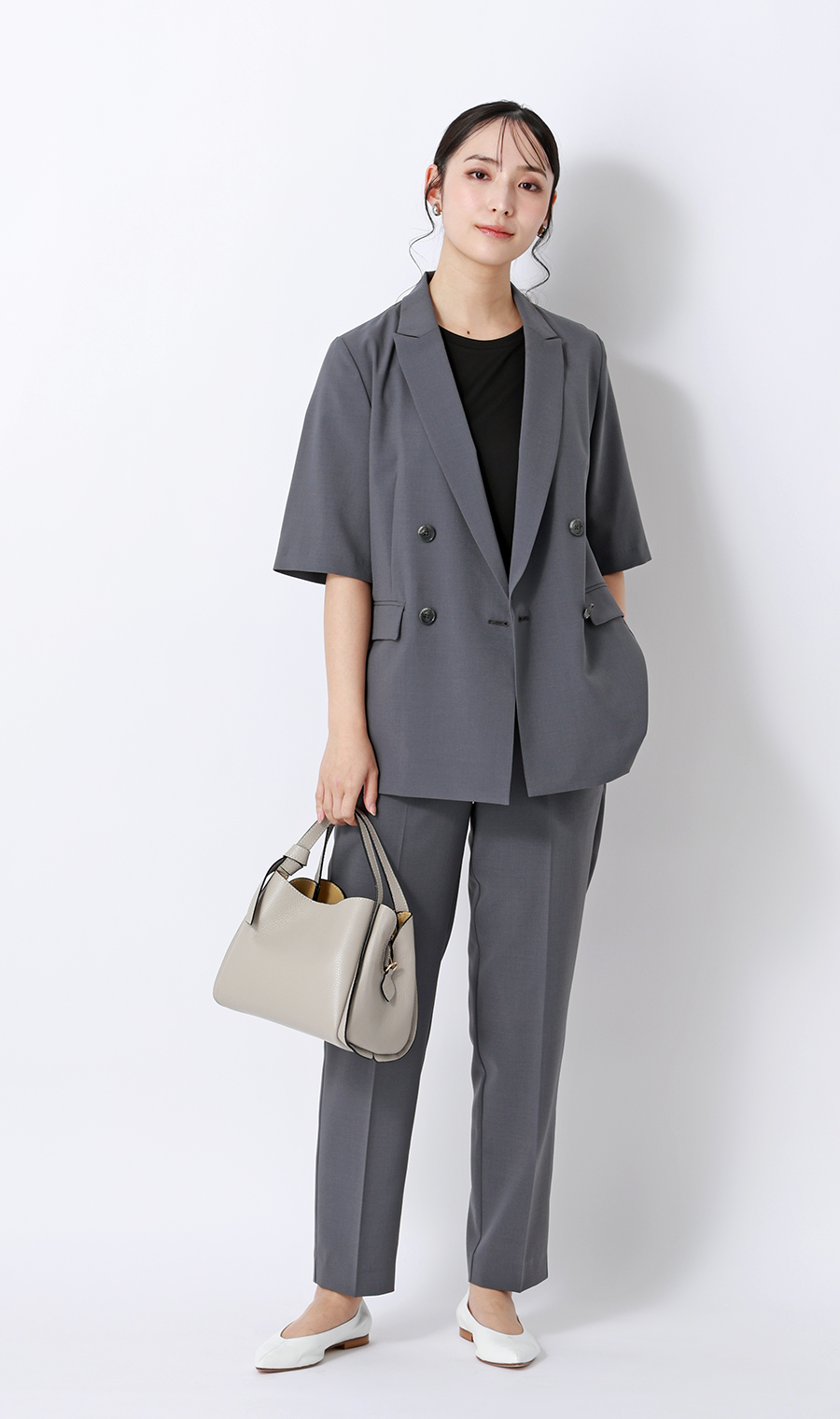 透けないカットソー【半袖】【ペプラム】【＃すご】【WEB限定サイズあり】 ブラック S