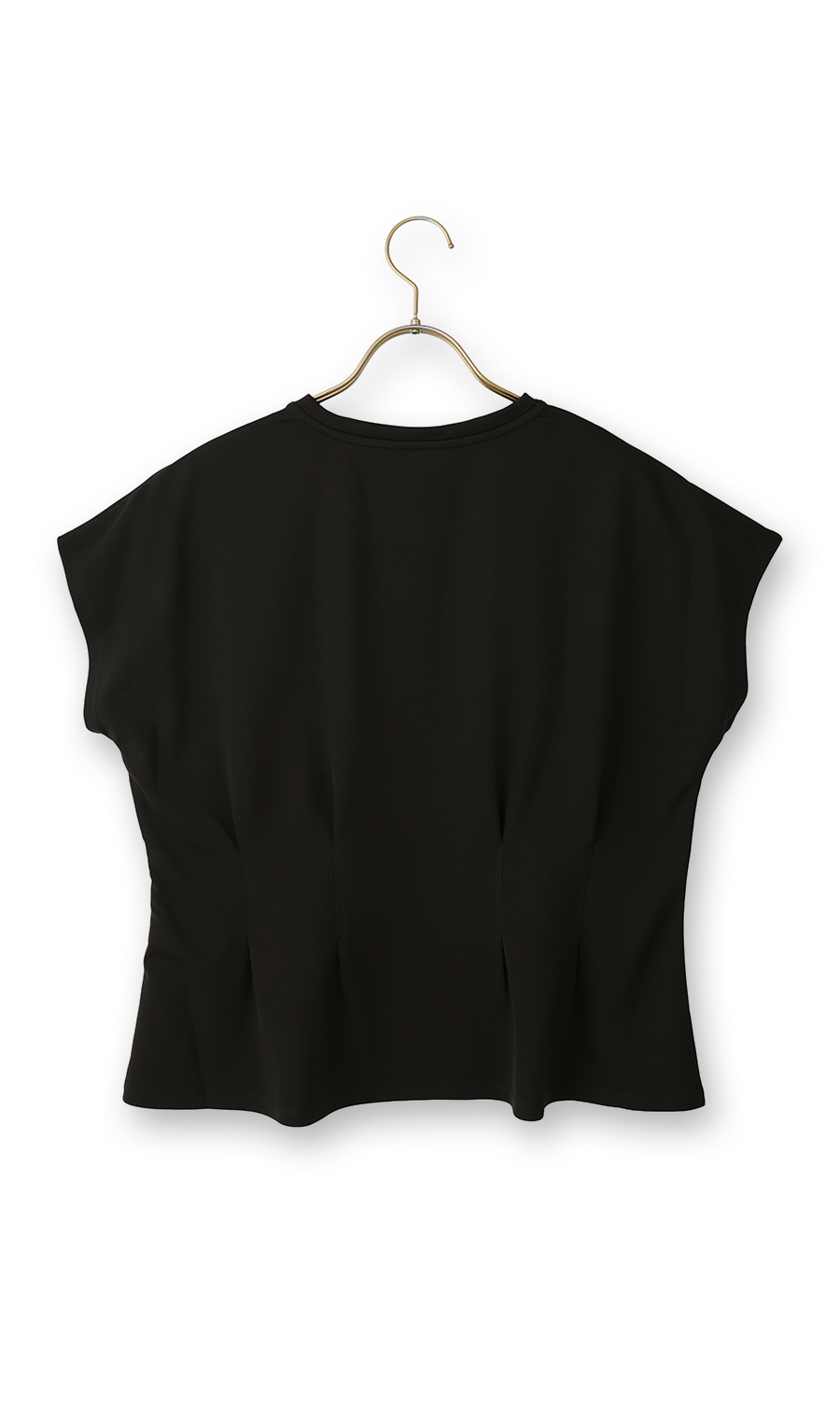 透けないカットソー【半袖】【ペプラム】【＃すご】【WEB限定サイズあり】 ブラック S