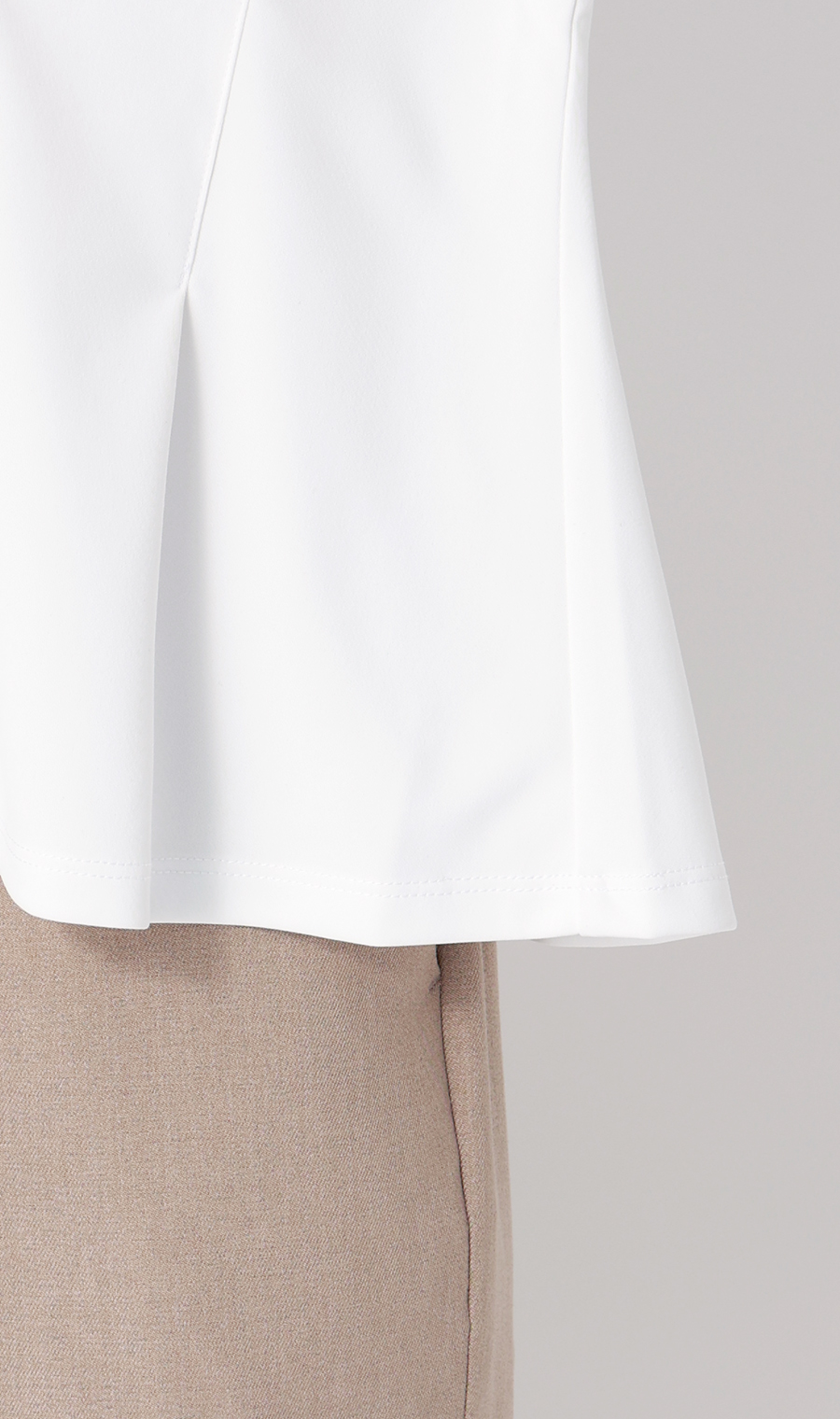 透けないカットソー【半袖】【ペプラム】【＃すご】【WEB限定サイズあり】 ホワイト S