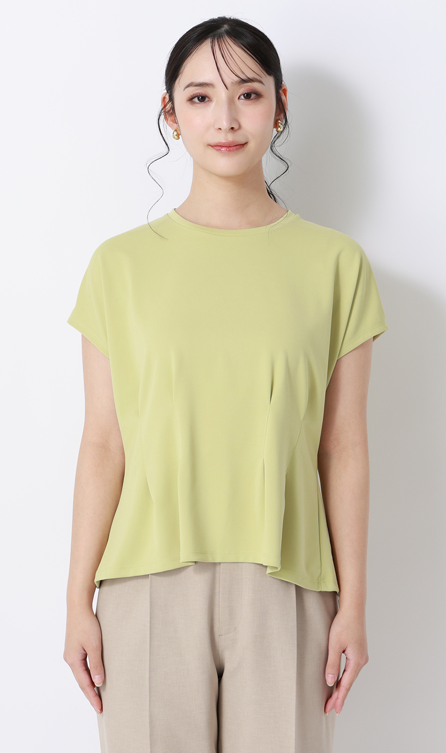 透けないカットソー【半袖】【ペプラム】【＃すご】【WEB限定サイズあり】 ミント S