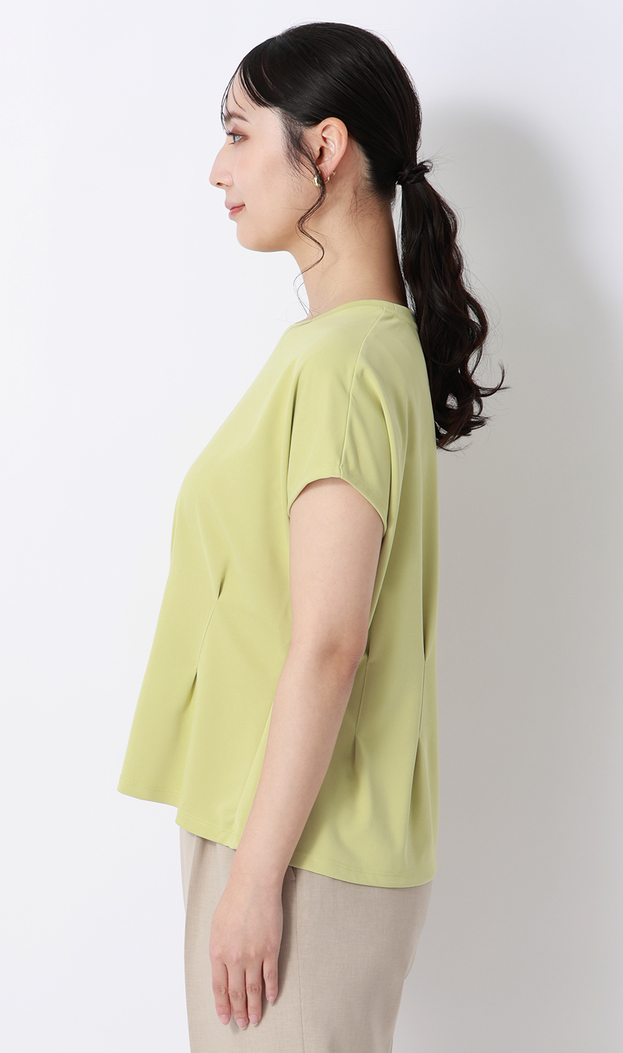 透けないカットソー【半袖】【ペプラム】【＃すご】【WEB限定サイズあり】 ミント S