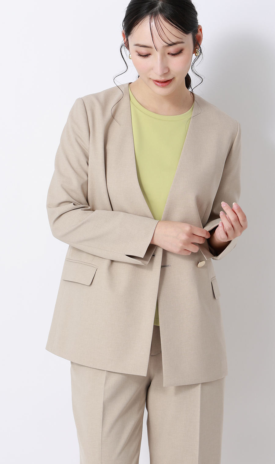 透けないカットソー【半袖】【ペプラム】【＃すご】【WEB限定サイズあり】 ミント S