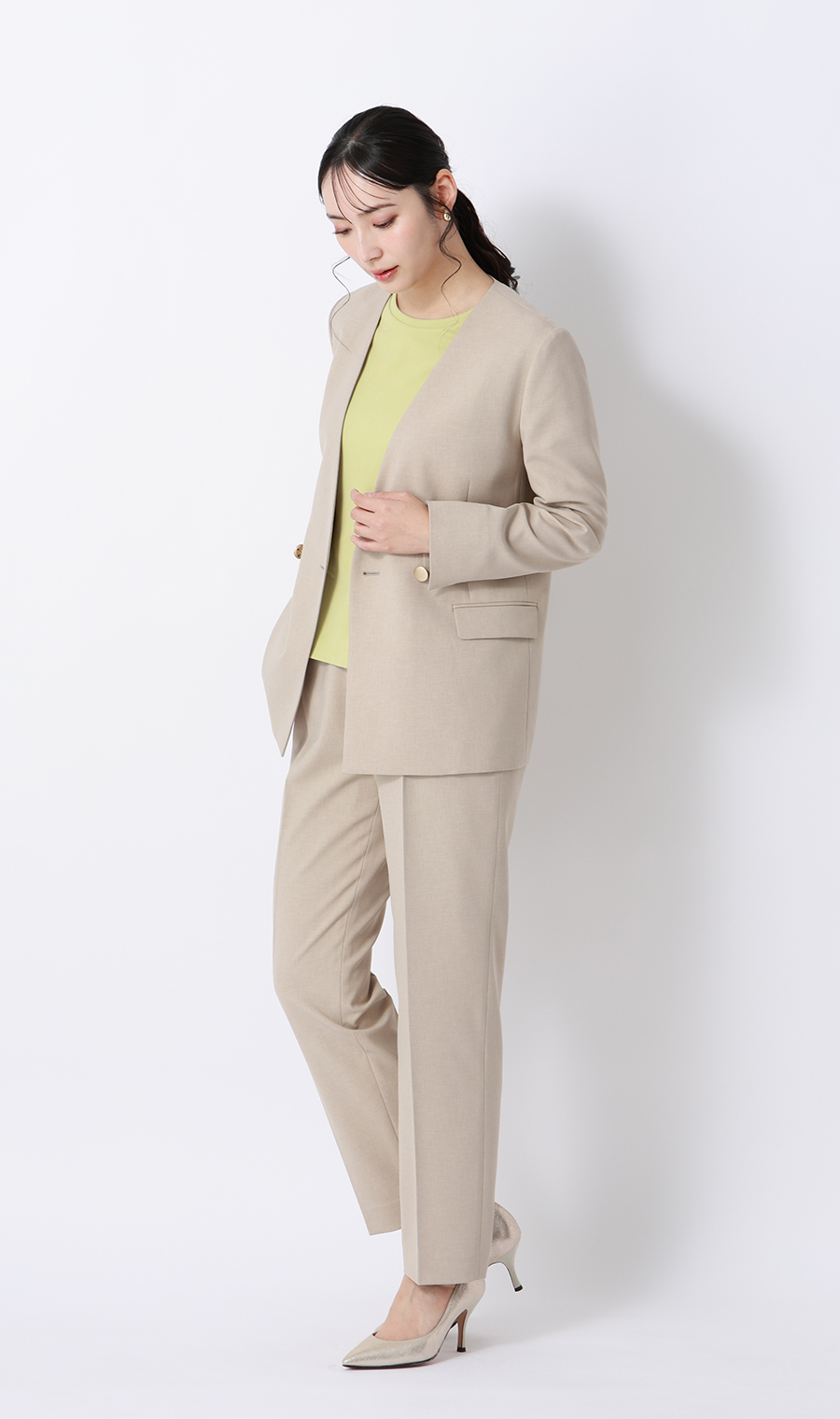 透けないカットソー【半袖】【ペプラム】【＃すご】【WEB限定サイズあり】 ミント S