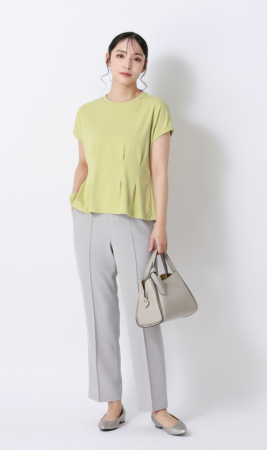 透けないカットソー【半袖】【ペプラム】【＃すご】【WEB限定サイズあり】 ミント S