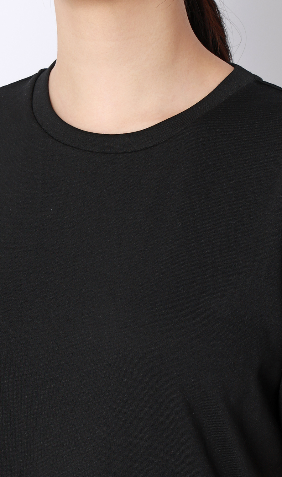 ゼロプレッシャーカットソー【クルーネック】【涼】【半袖】 ブラック S