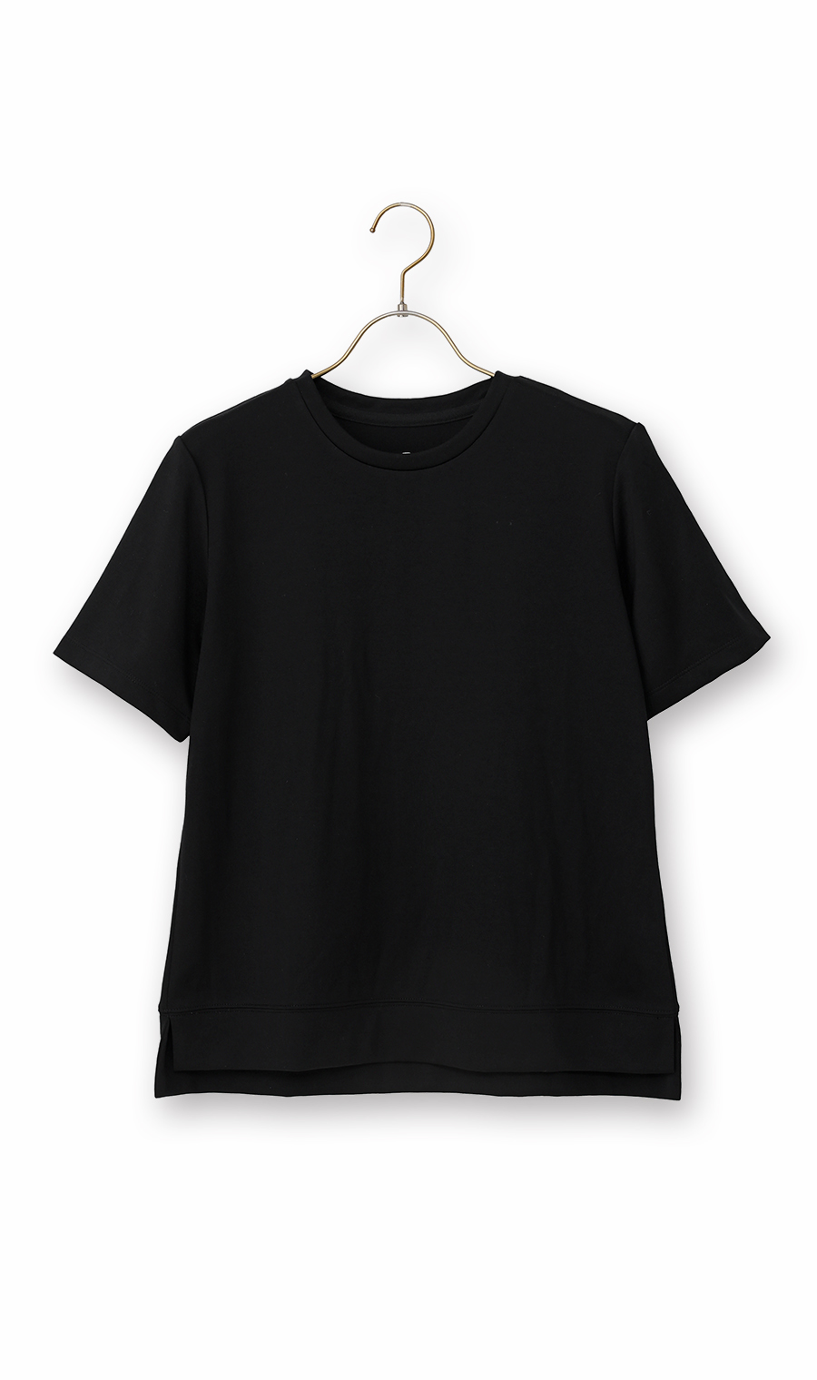 ゼロプレッシャーカットソー【クルーネック】【涼】【半袖】 ブラック S