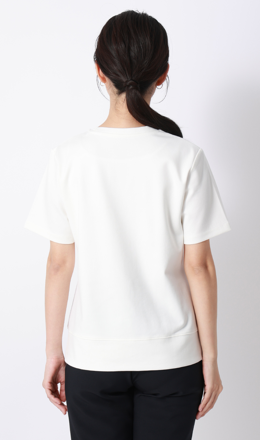 ゼロプレッシャーカットソー【クルーネック】【涼】【半袖】 ホワイト S