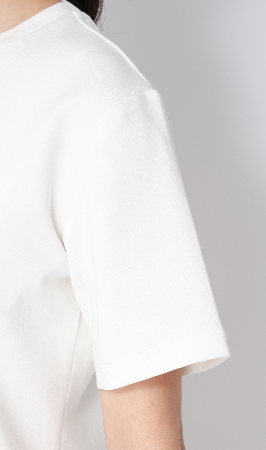 ゼロプレッシャーカットソー【クルーネック】【涼】【半袖】 ホワイト S