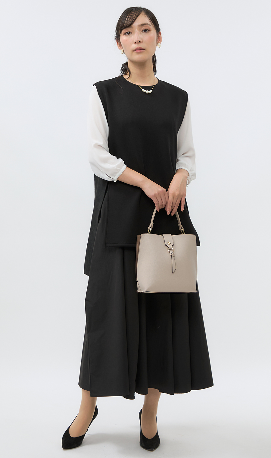 ダンボールニット×エステルジレ【WEB限定】 ブラック M