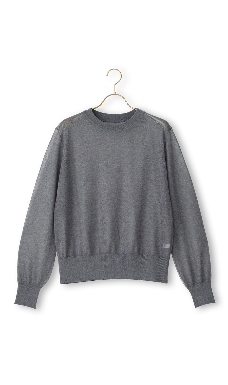 シアーフィルムラメニット【長袖】 グレー S