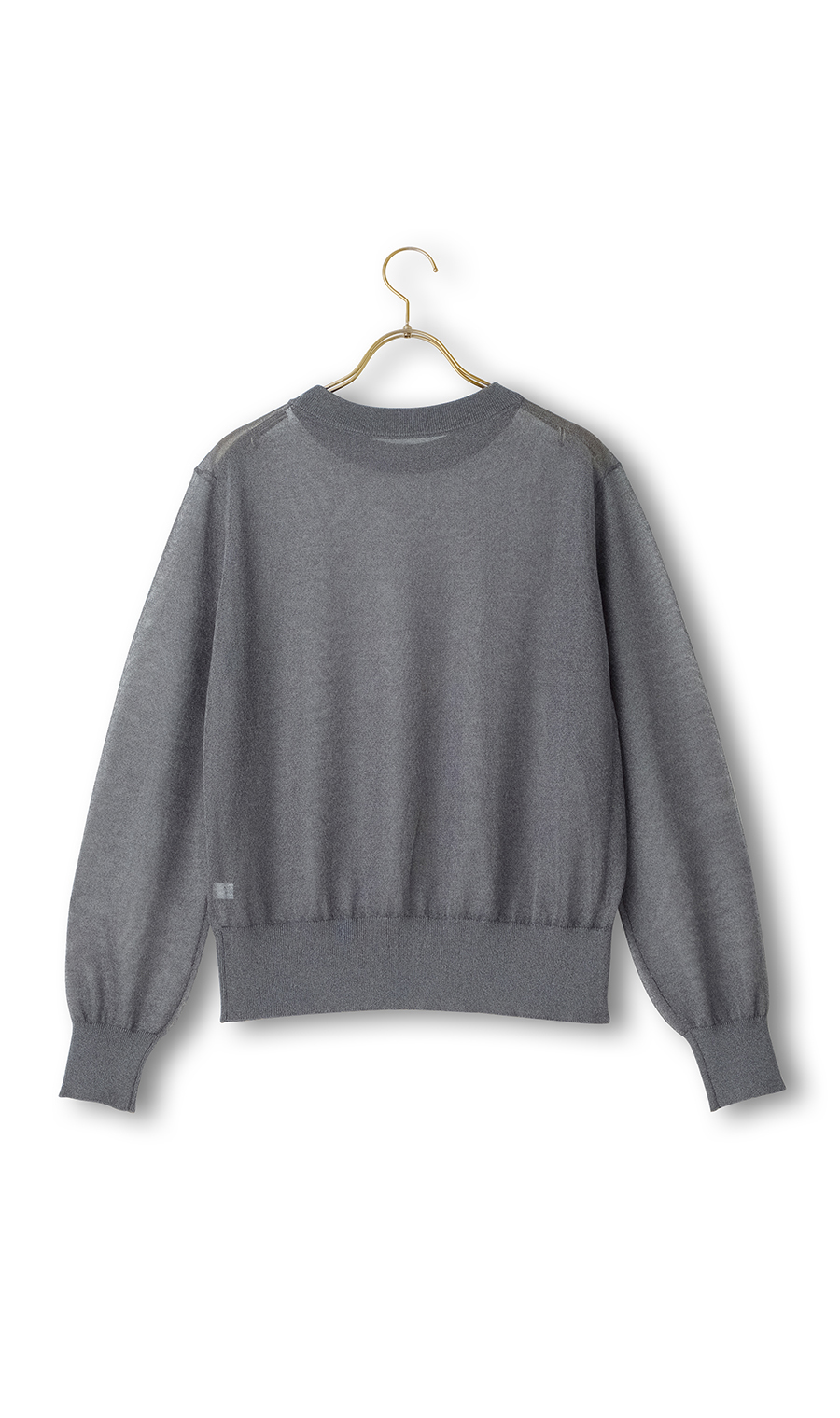 シアーフィルムラメニット【長袖】 グレー S