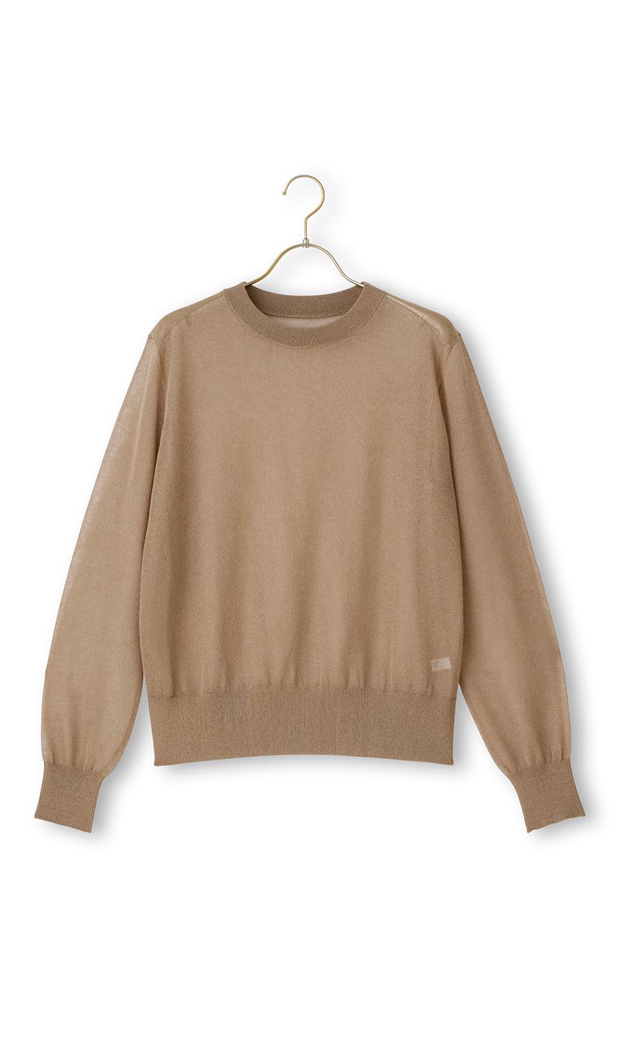 シアーフィルムラメニット【長袖】 ブラウン S