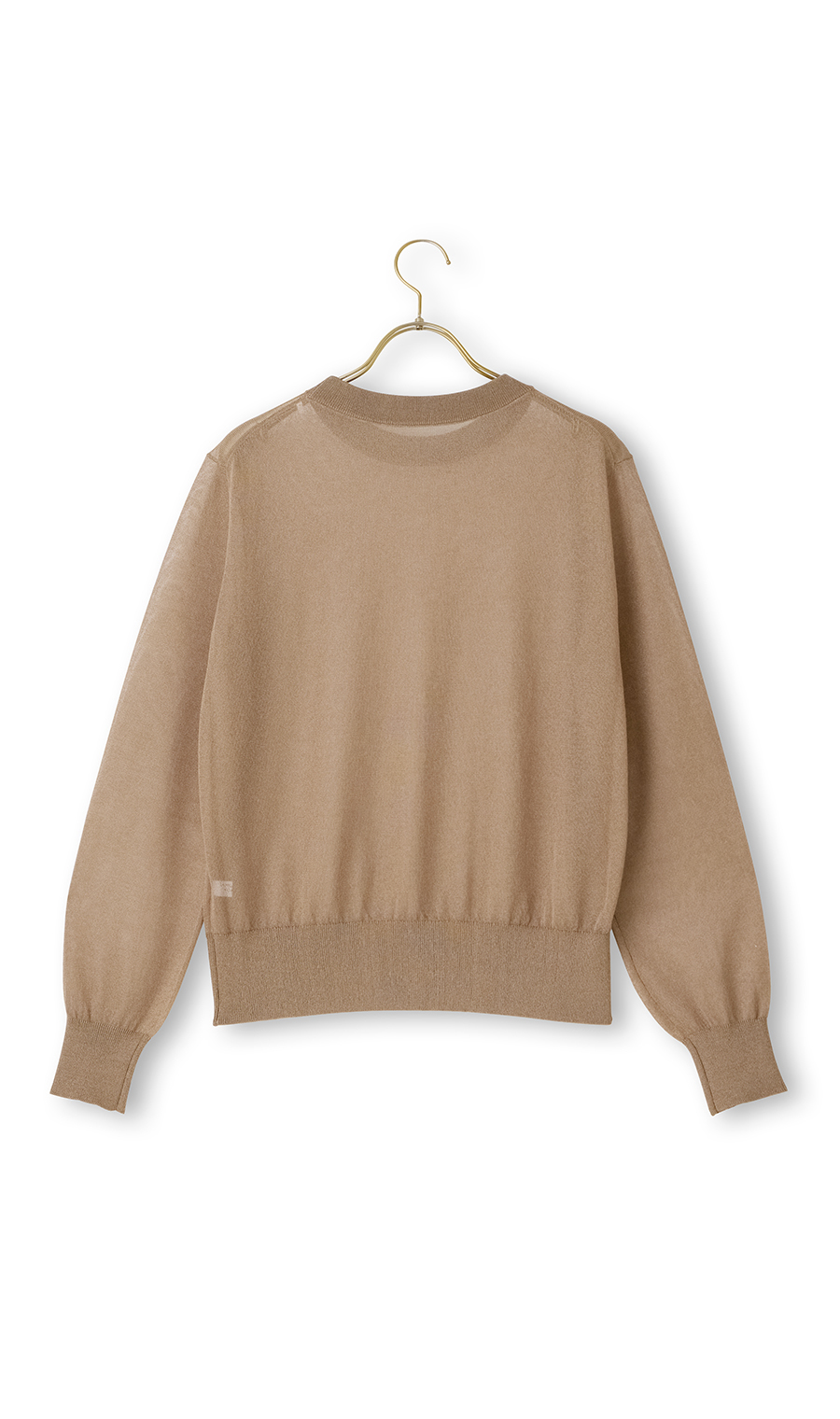 シアーフィルムラメニット【長袖】 ブラウン S