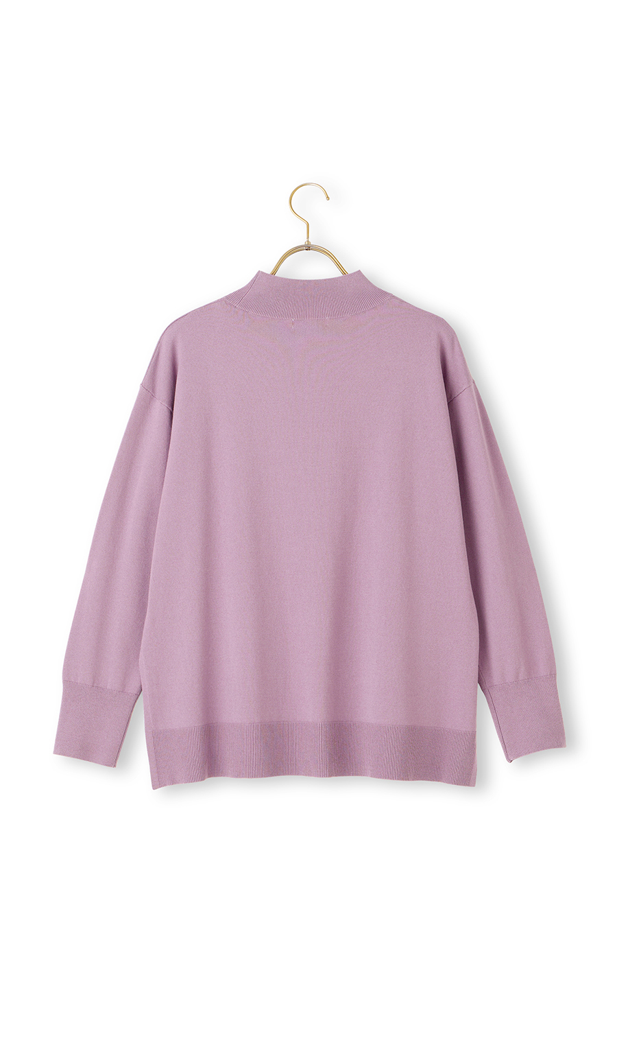 ハイネック天竺ニットプルオーバー【長袖】 ピンク S