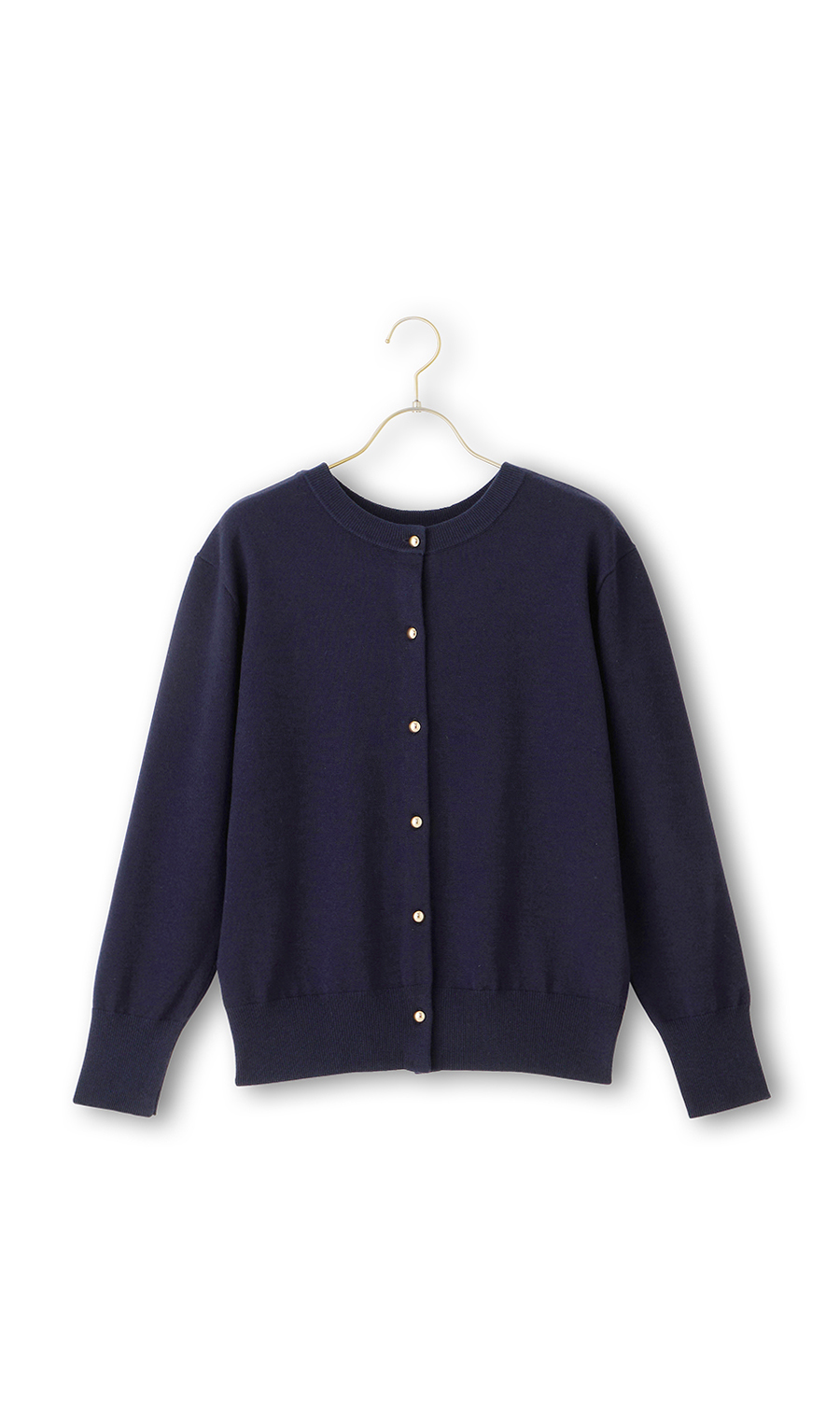 メタルボタン天竺カーディガン【前後2WAY】【長袖】 ネイビー LL