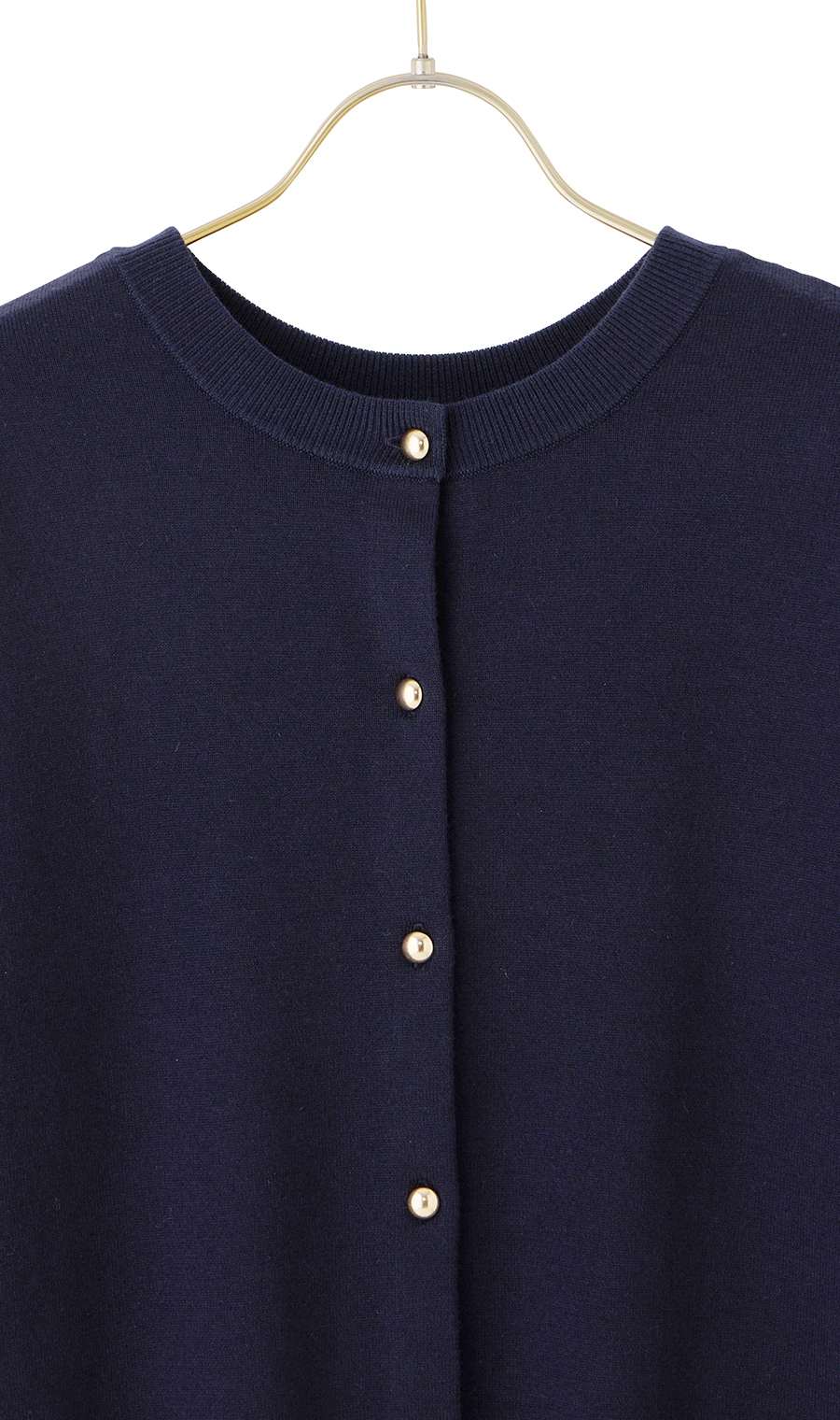 メタルボタン天竺カーディガン【前後2WAY】【長袖】 ネイビー LL