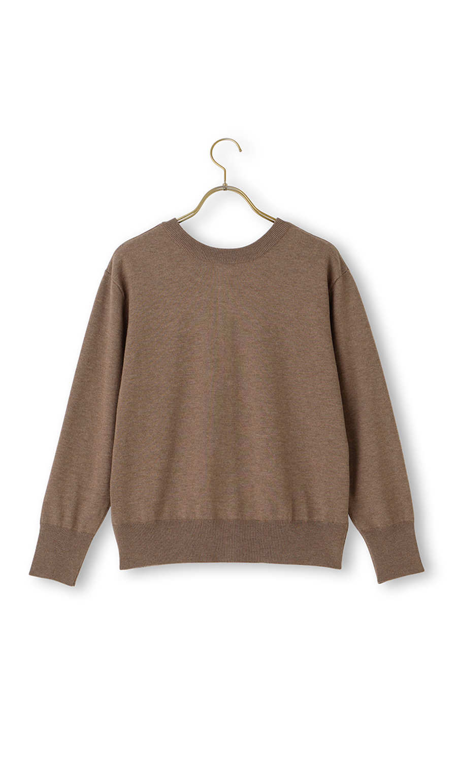 メタルボタン天竺カーディガン【前後2WAY】【長袖】 ブラウン S