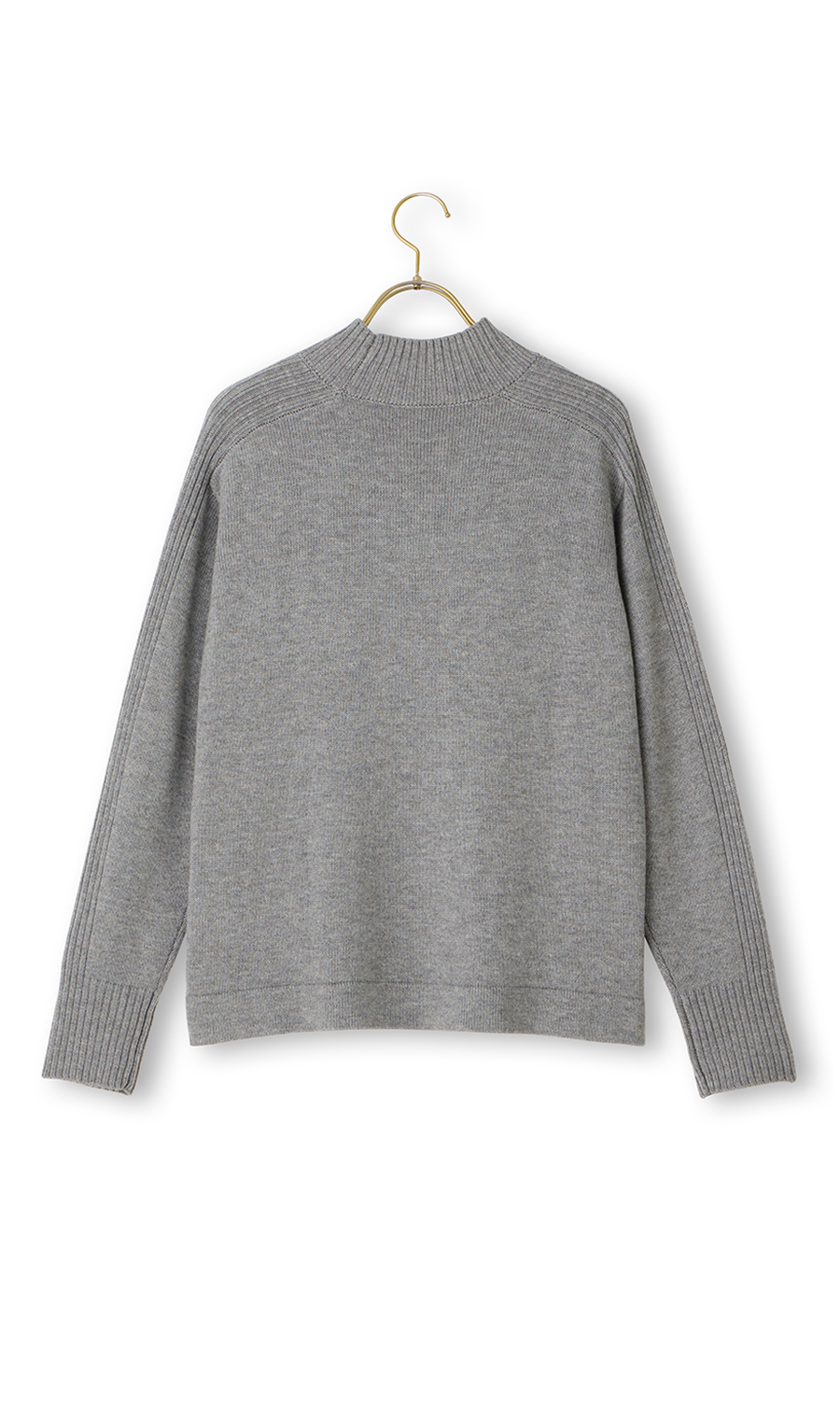 ミドルゲージハイネックニット《長袖》 グレー S