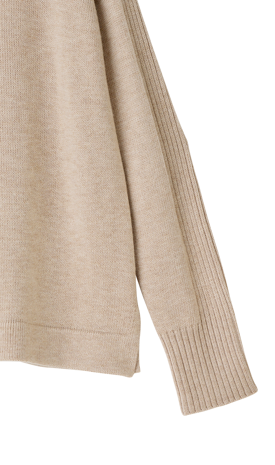 ミドルゲージハイネックニット《長袖》 ベージュ S