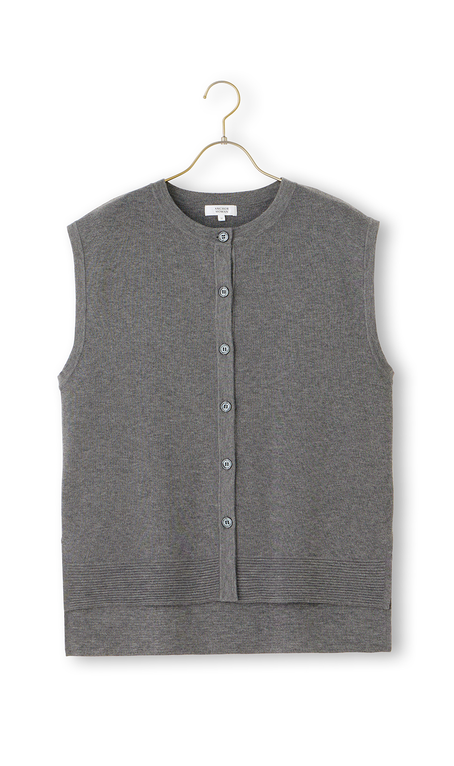 ニットジレ【ノースリーブ】 グレー M