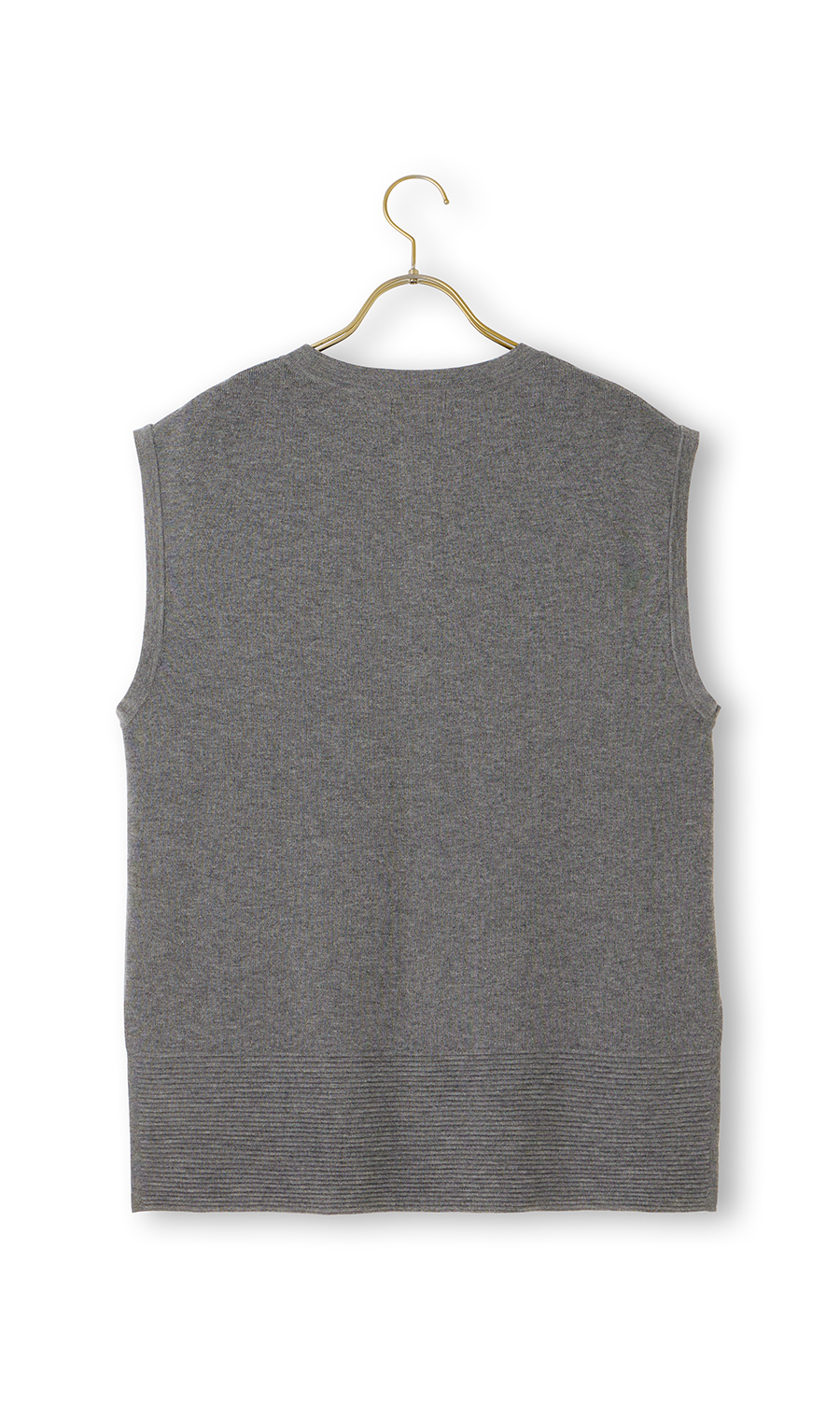 ニットジレ【ノースリーブ】 グレー M