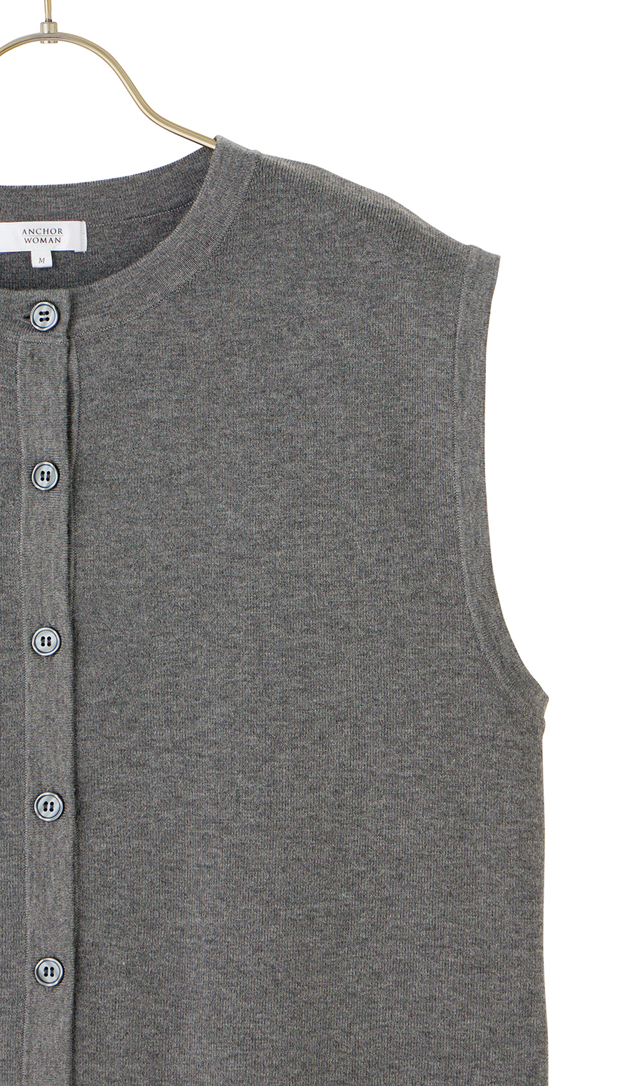 ニットジレ【ノースリーブ】 グレー M
