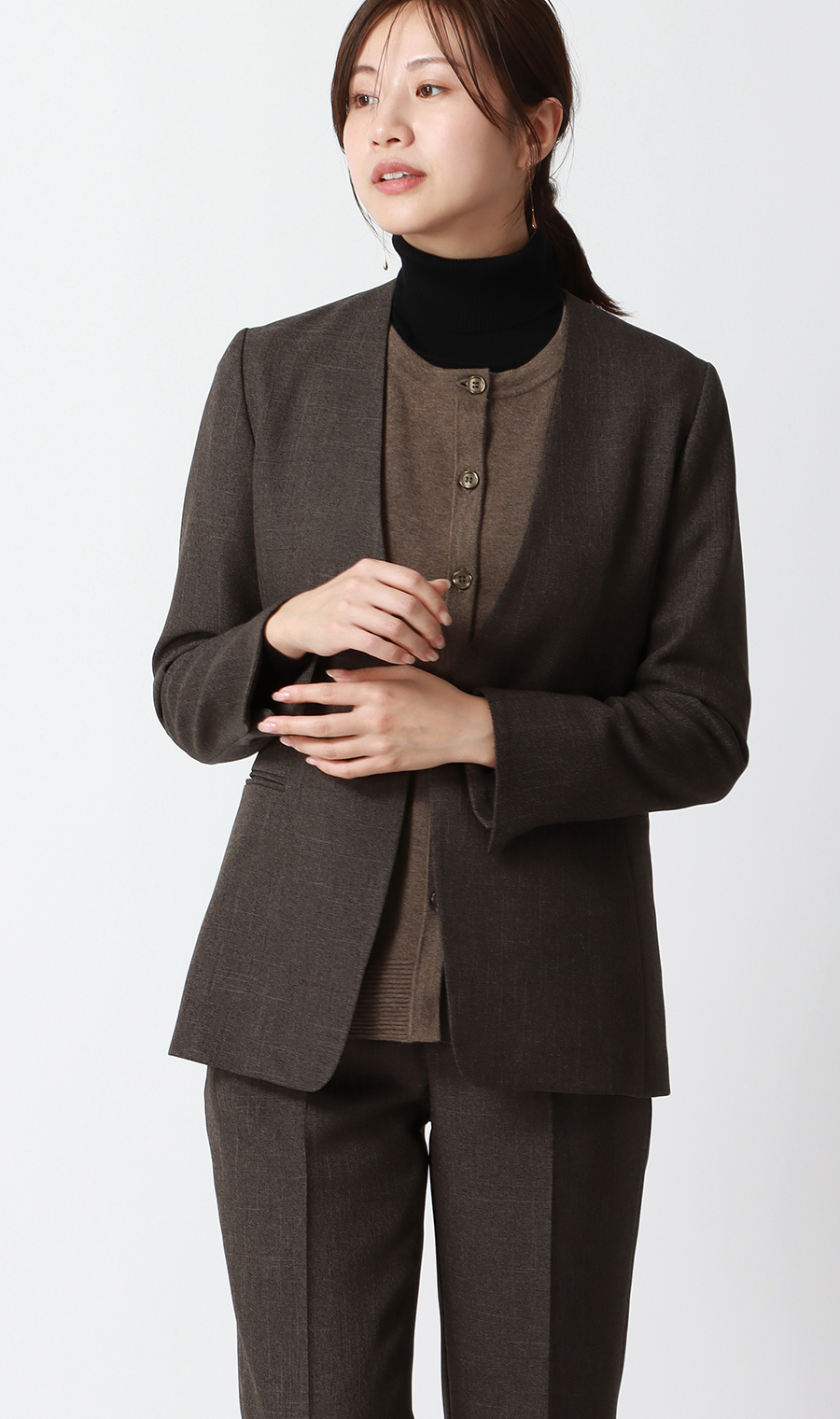 ニットジレ【ノースリーブ】 ブラウン M