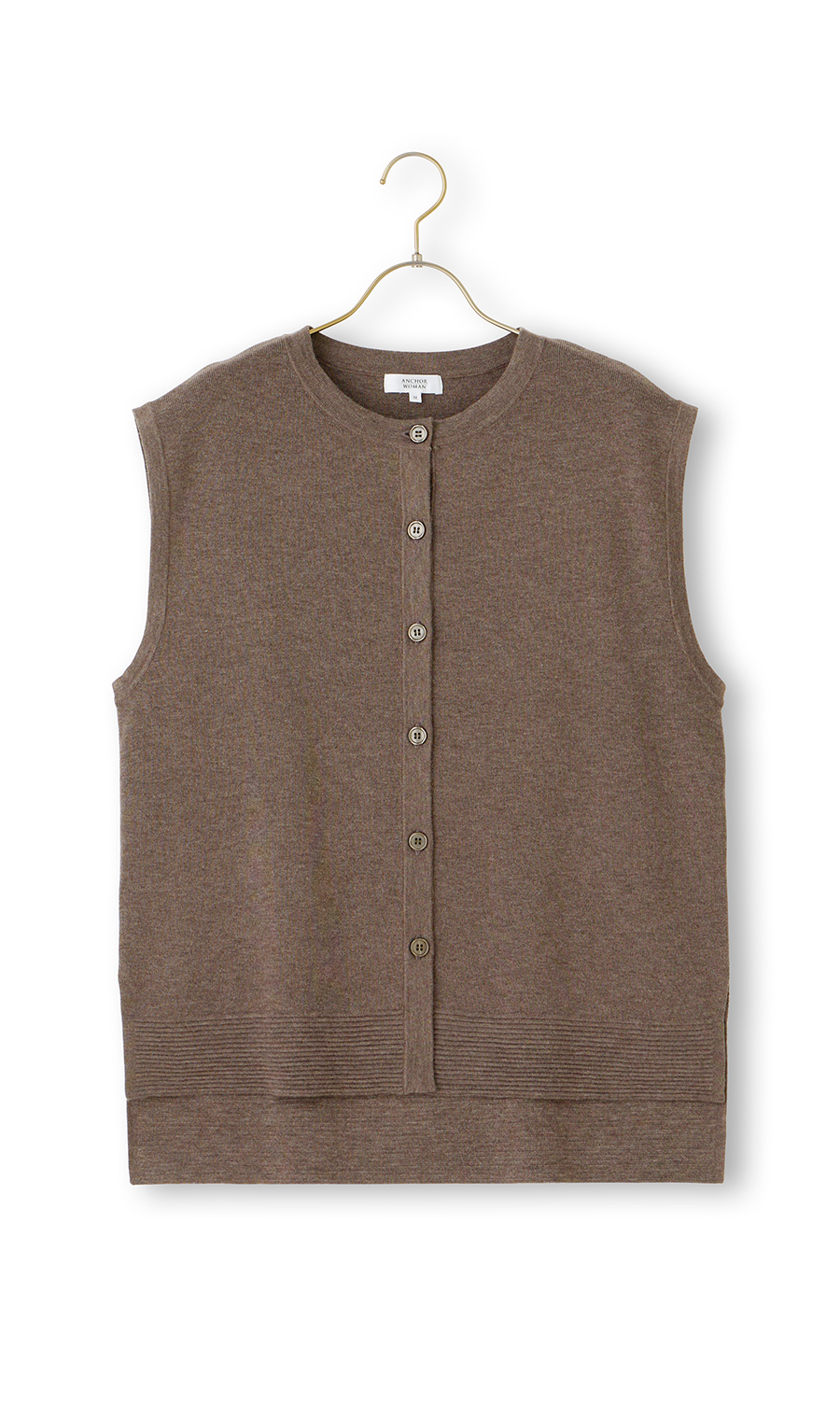 ニットジレ【ノースリーブ】 ブラウン M