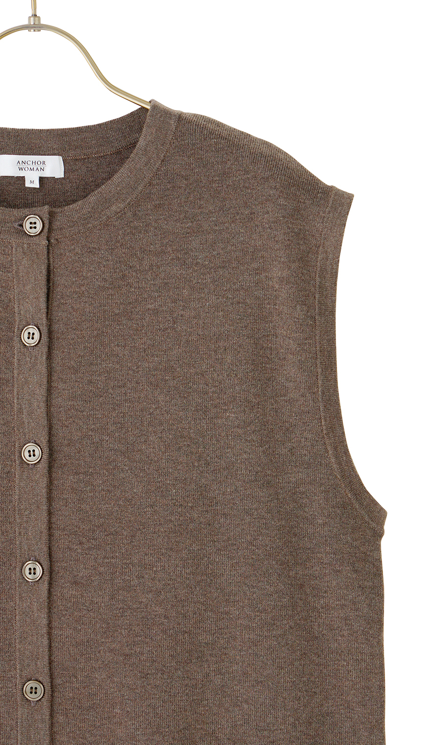 ニットジレ【ノースリーブ】 ブラウン M
