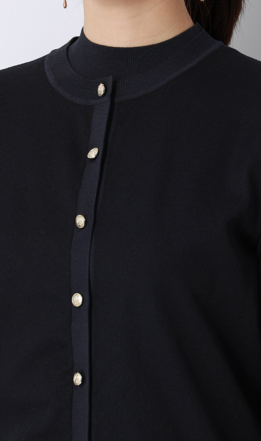 シアーカーディガン【長袖】【アンサンブル着用可】 ネイビー M