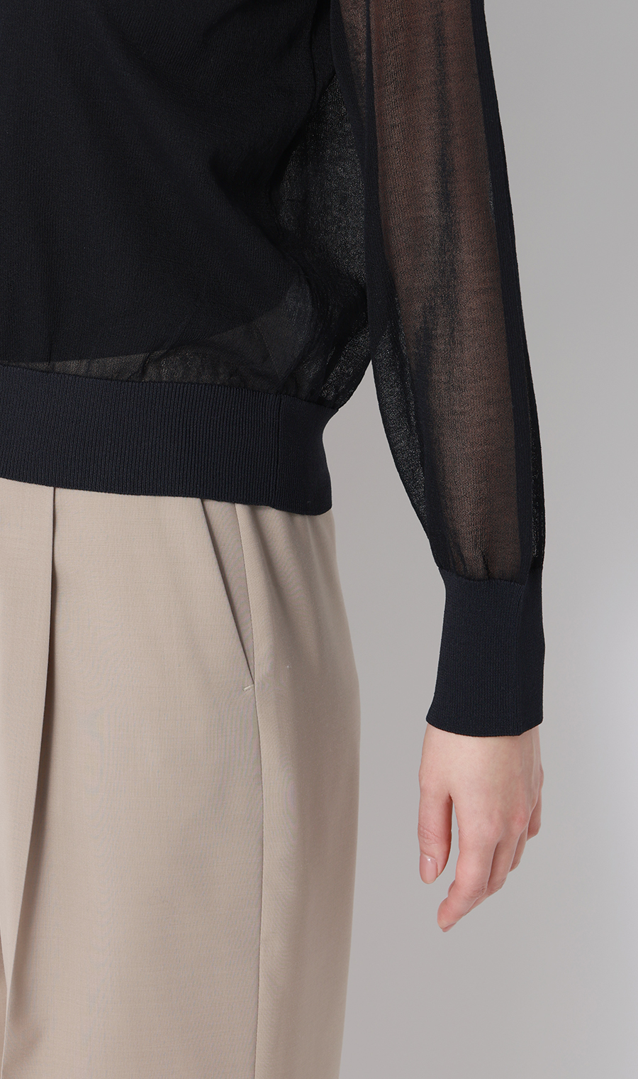 シアーカーディガン【長袖】【アンサンブル着用可】 ネイビー M