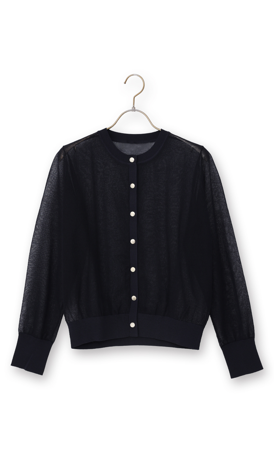 シアーカーディガン【長袖】【アンサンブル着用可】 ネイビー M