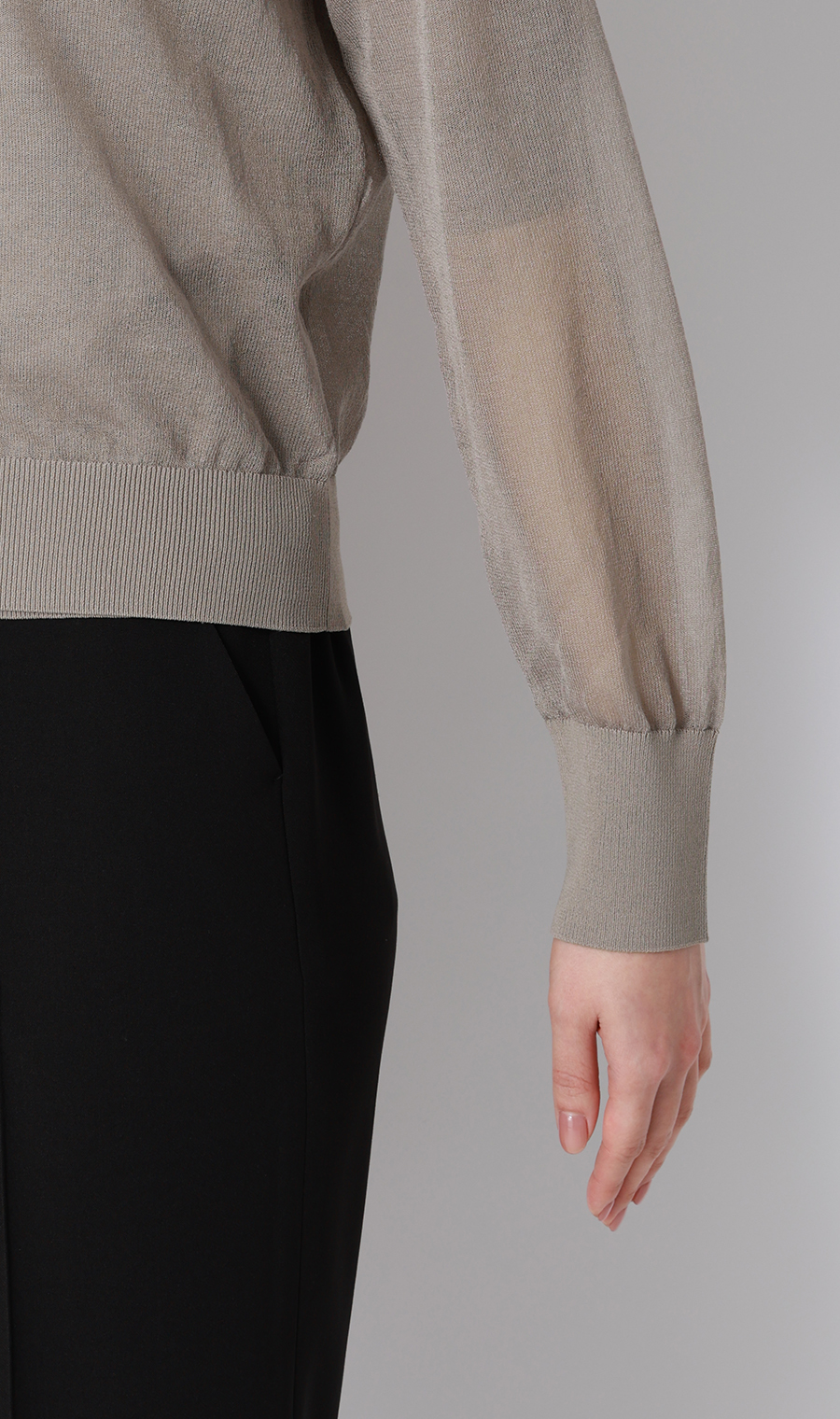 シアーカーディガン【長袖】【アンサンブル着用可】 グレージュ M