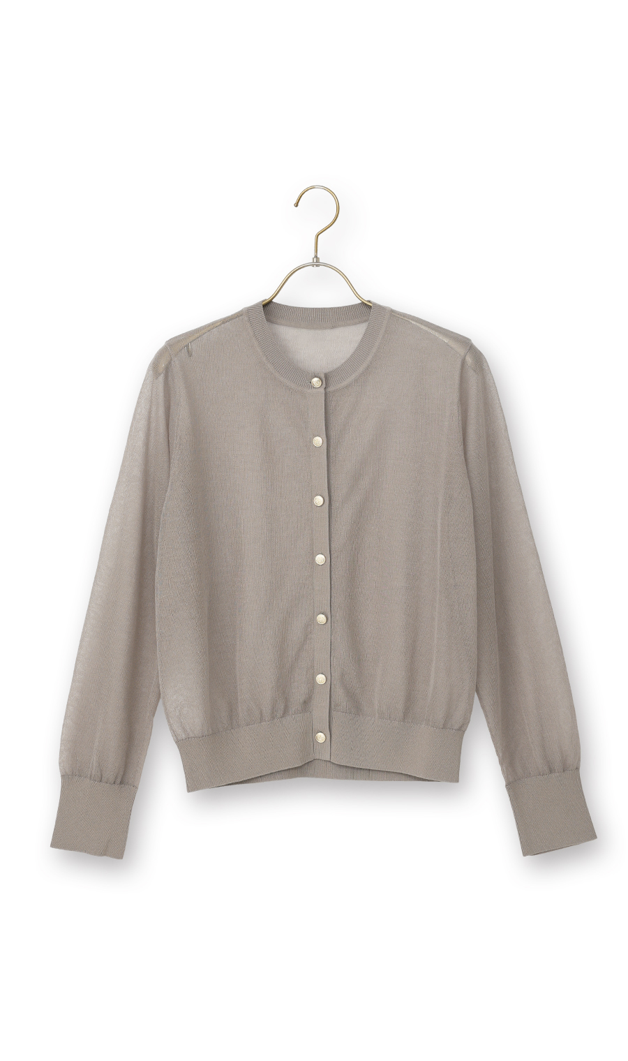 シアーカーディガン【長袖】【アンサンブル着用可】 グレージュ M