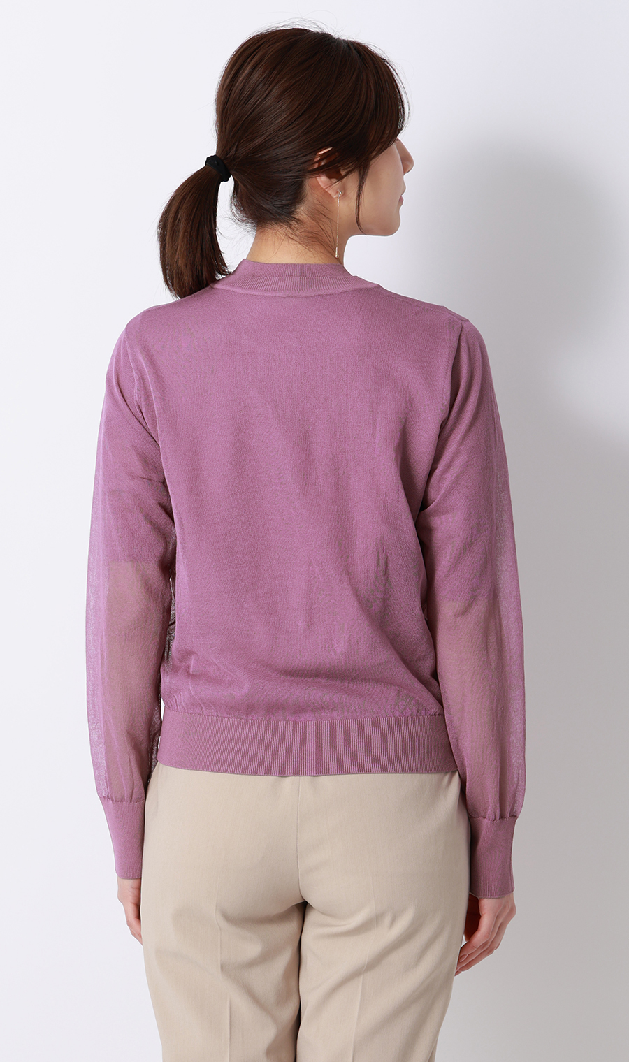 シアーカーディガン【長袖】【アンサンブル着用可】 ピンク S