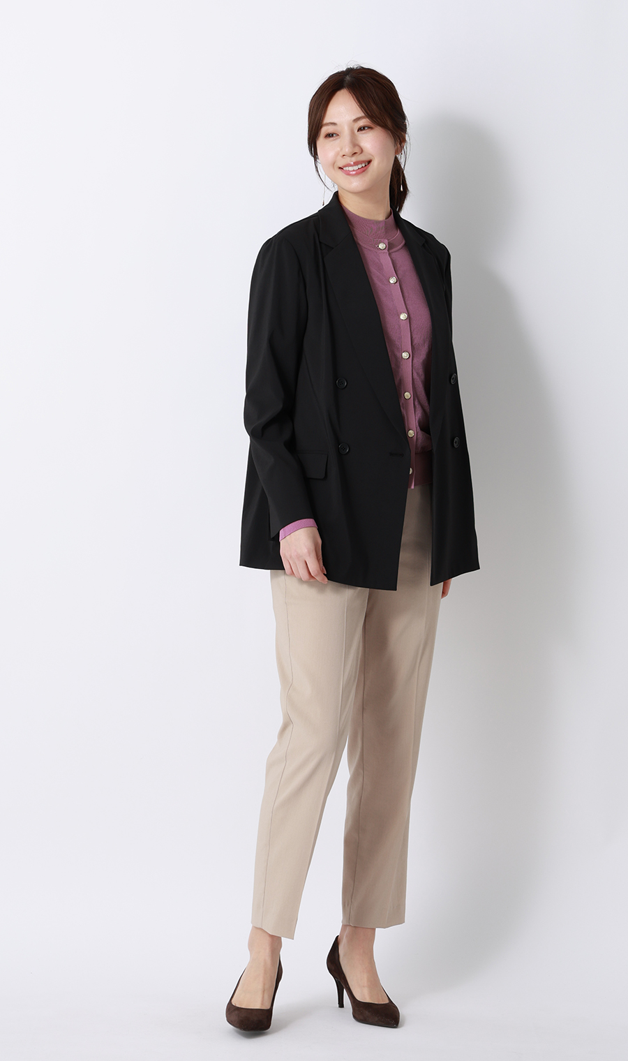 シアーカーディガン【長袖】【アンサンブル着用可】 ピンク S