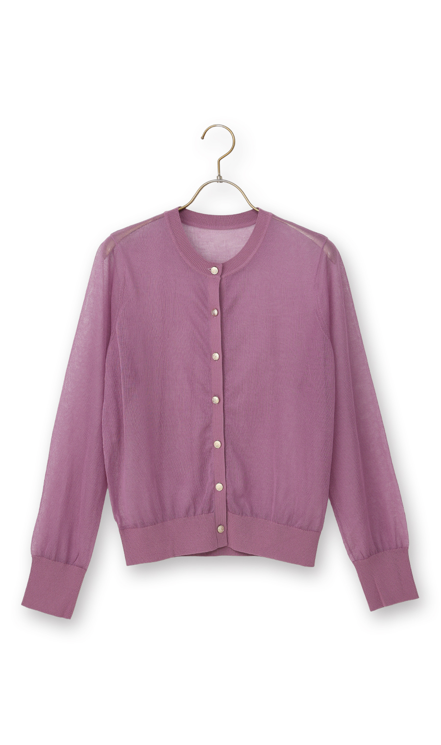 シアーカーディガン【長袖】【アンサンブル着用可】 ピンク S