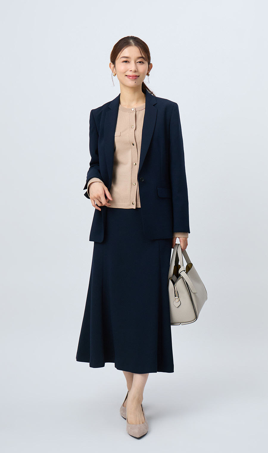 【毛玉CLEARニット】クルーネックカーディガン【長袖】【#すごセーター】 ベージュ S