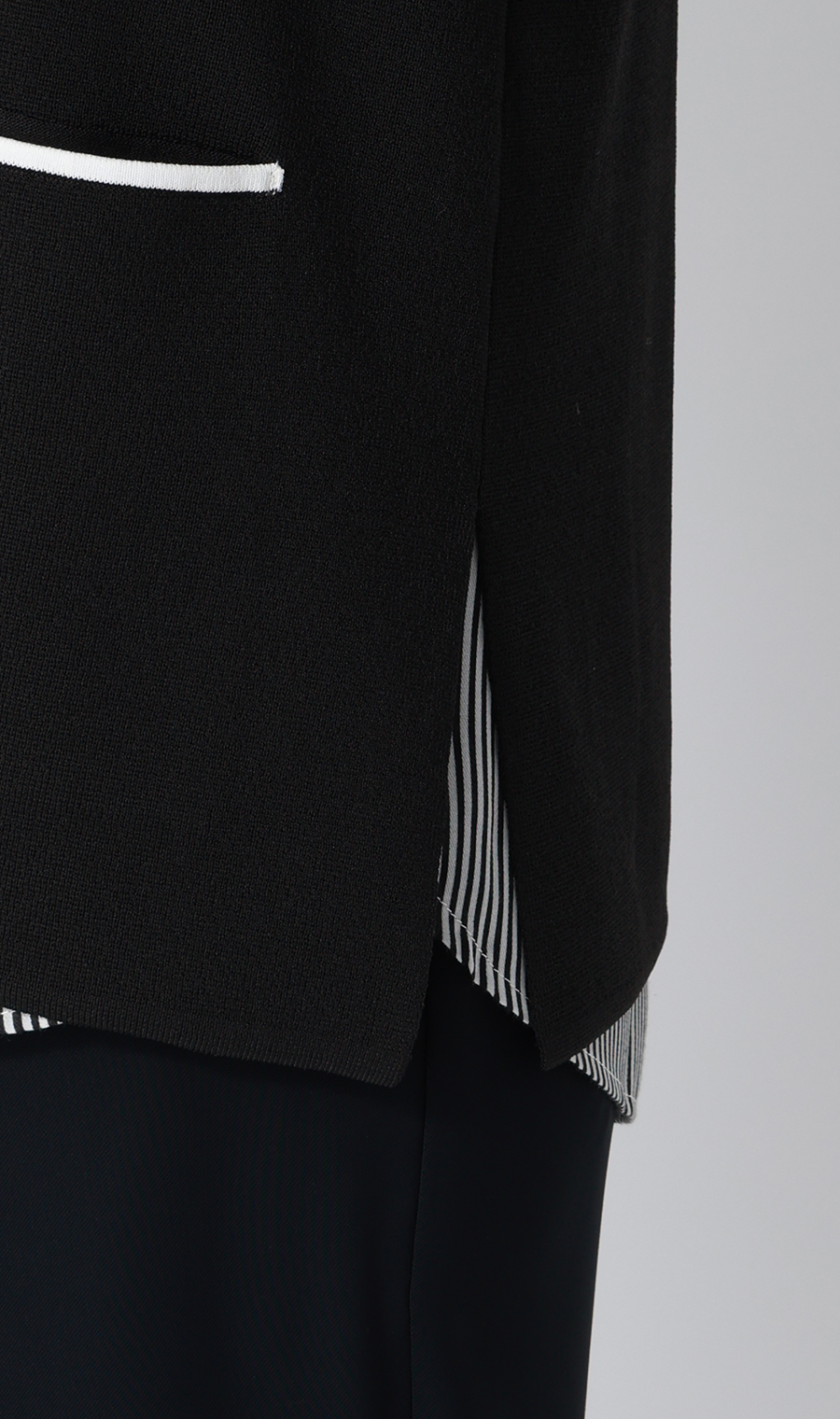 Vネックニットジレ【ノースリーブ】 ブラック M