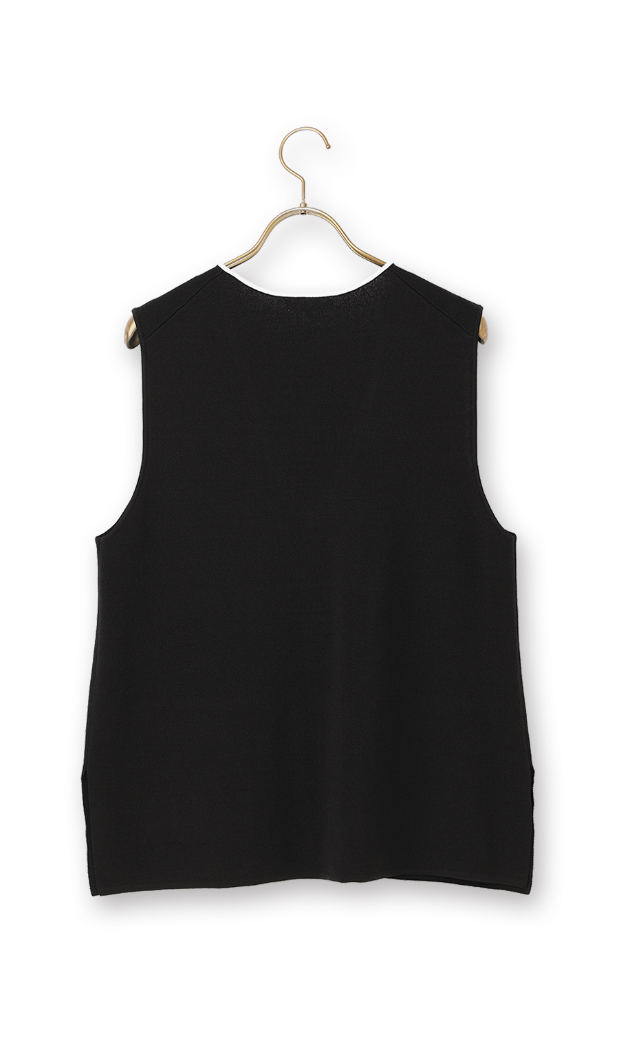 Vネックニットジレ【ノースリーブ】 ブラック M