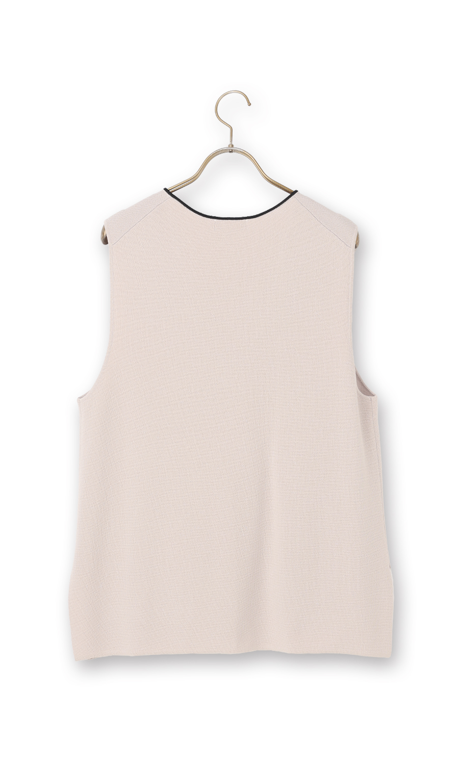 Vネックニットジレ【ノースリーブ】 ベージュ M